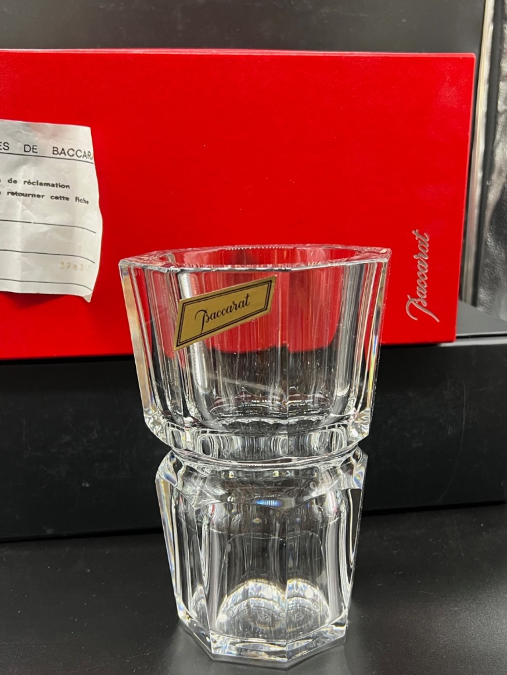 Vintage Baccarat Edith, Heavy Cut Crystal Vase in Original Box